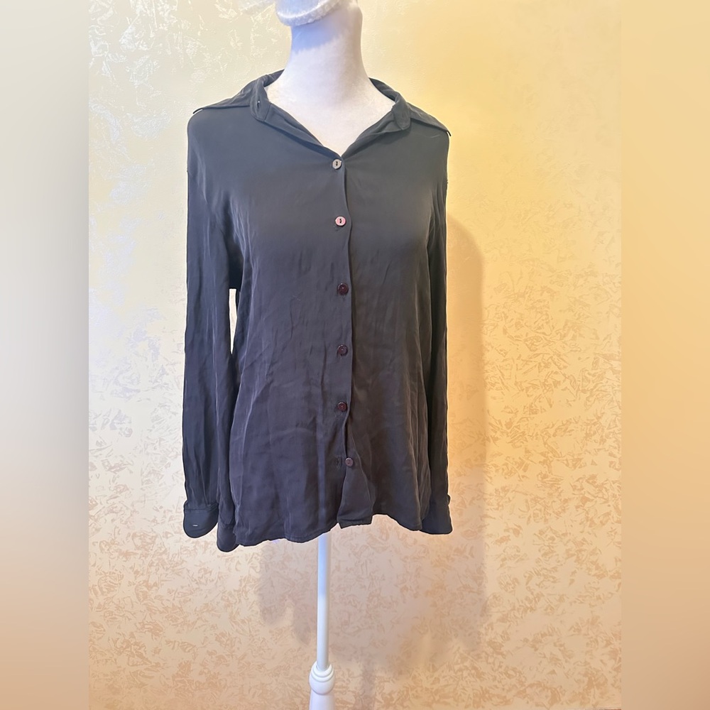 Elegant Charcoal Button-Down Shirt